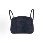 HERMES Lindy 26 Gold Buckle Handbag 26 Women\'s 3Y Caban Black tweed/Sailor Blue